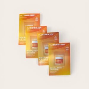 4 cards Ole Henriksen Banana Bright+ Eye Crème - Orange and Yellow Packaging